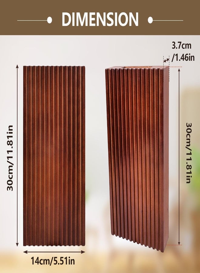ZELURA 2PCS Wood Wall Planter for Indoor Plants, Wooden Hanging Planter for Dried Flowers and Artificial Greenery Plants, Wooden Pocket Vases,Modern Farmhouse Wood Wall Decor for Living Room,Bedroom,Bathroom - Image 5